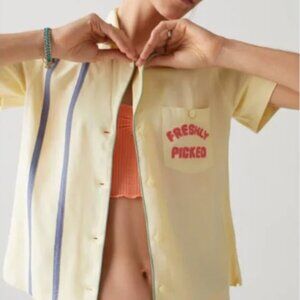 Urban Outfitters Petrol Souvenir Button Down Top Size XL